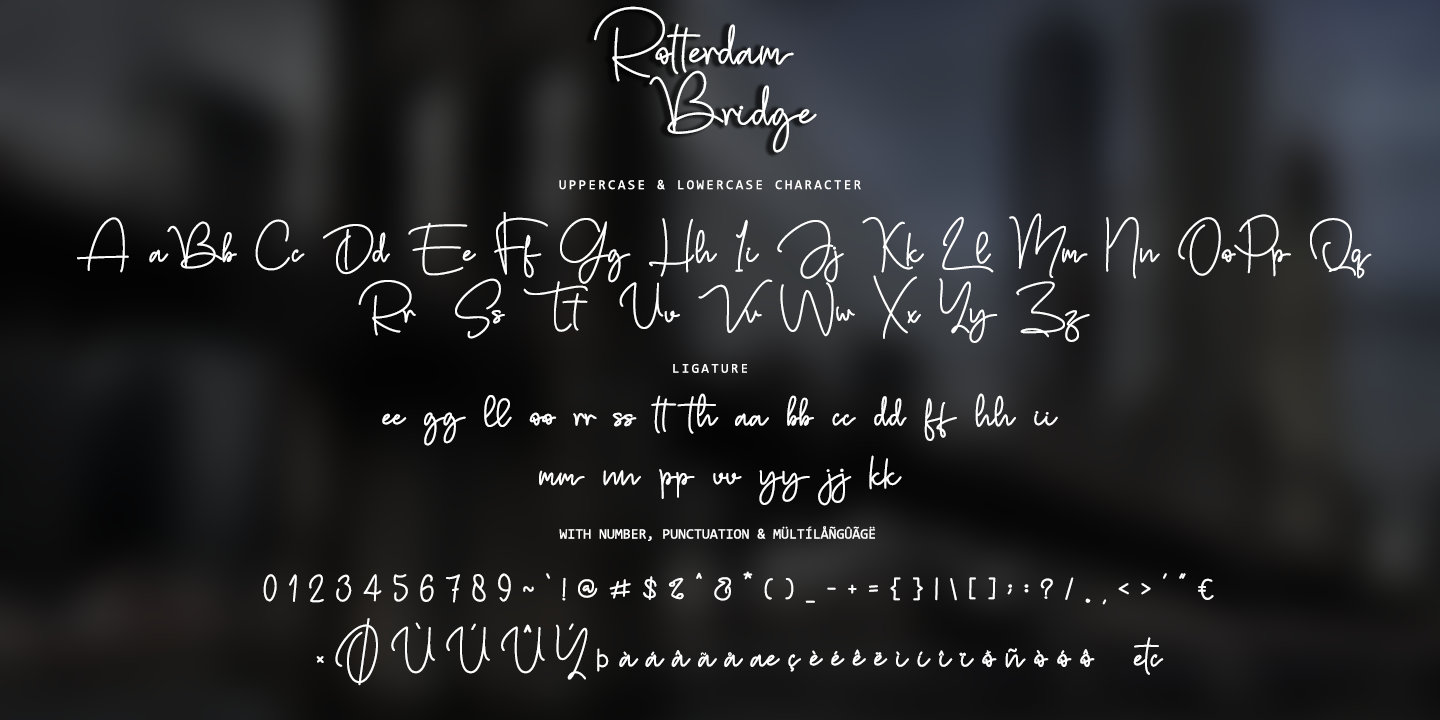 Пример шрифта Rotterdam Bridge Italic